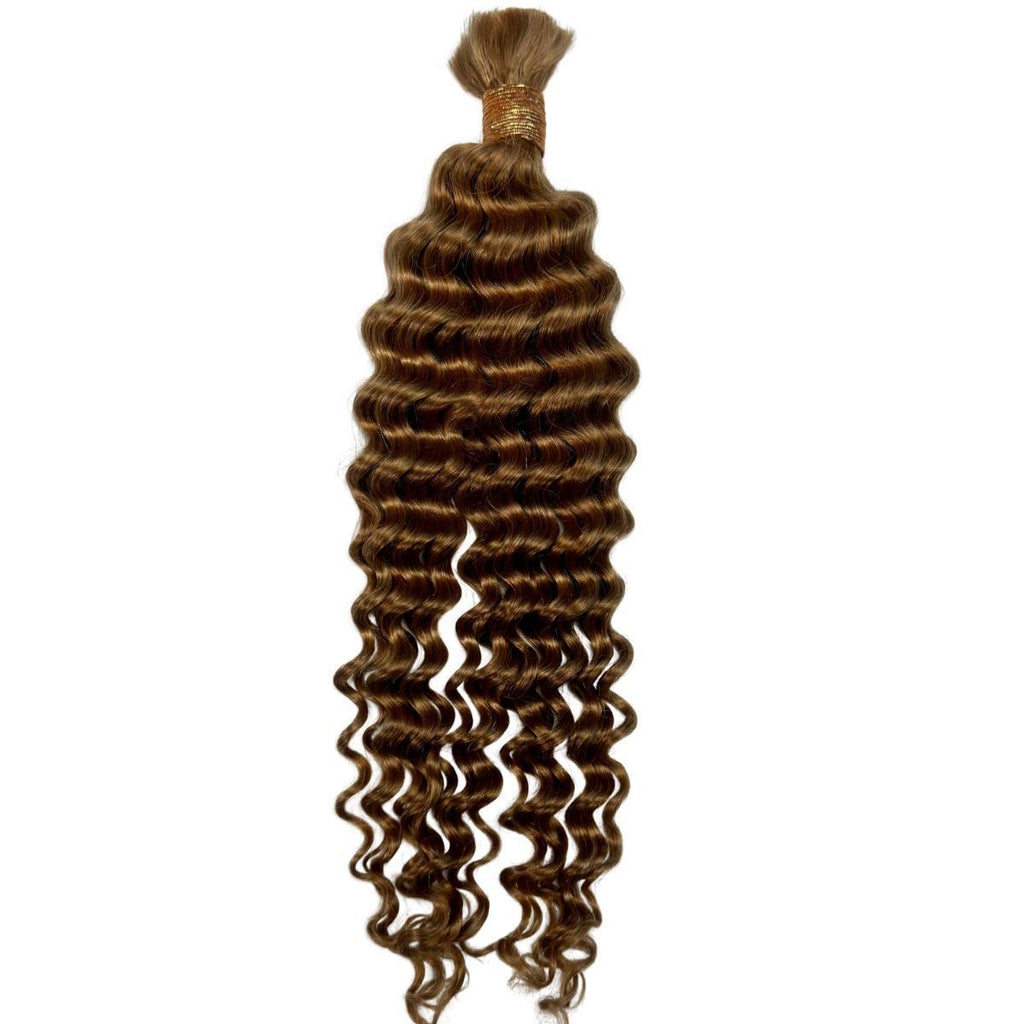 Honey Blonde Deep Wave Bulk Human Hair Extensions