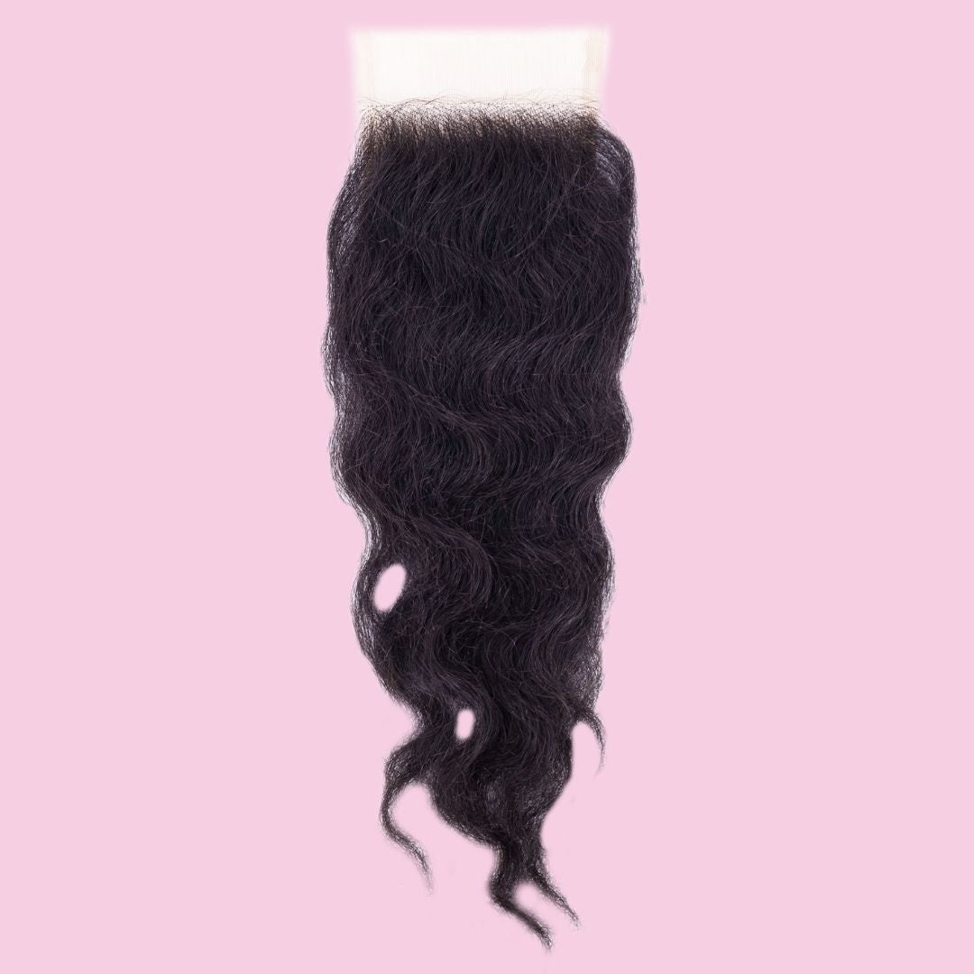 Raw Indian Curly 4x4 Transparent Closure